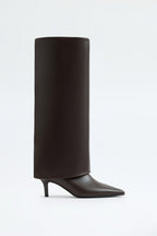 Barfin Leather Knee-High Boots - Dark Brown