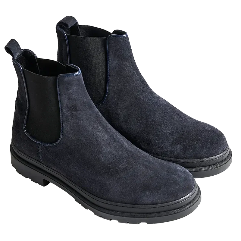 Portovenere — Stivaletti Chelsea Rialzati 7 Cm Blu Da Uomo