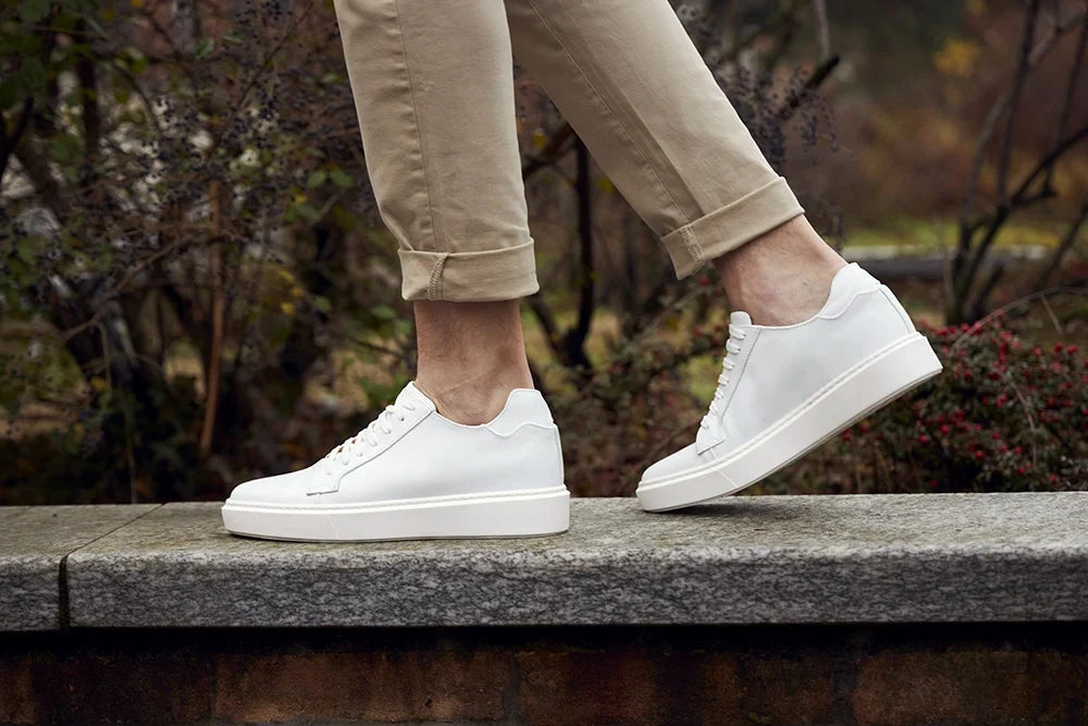 Modica — Sneakers Rialzate 6 Cm Bianche Da Uomo
