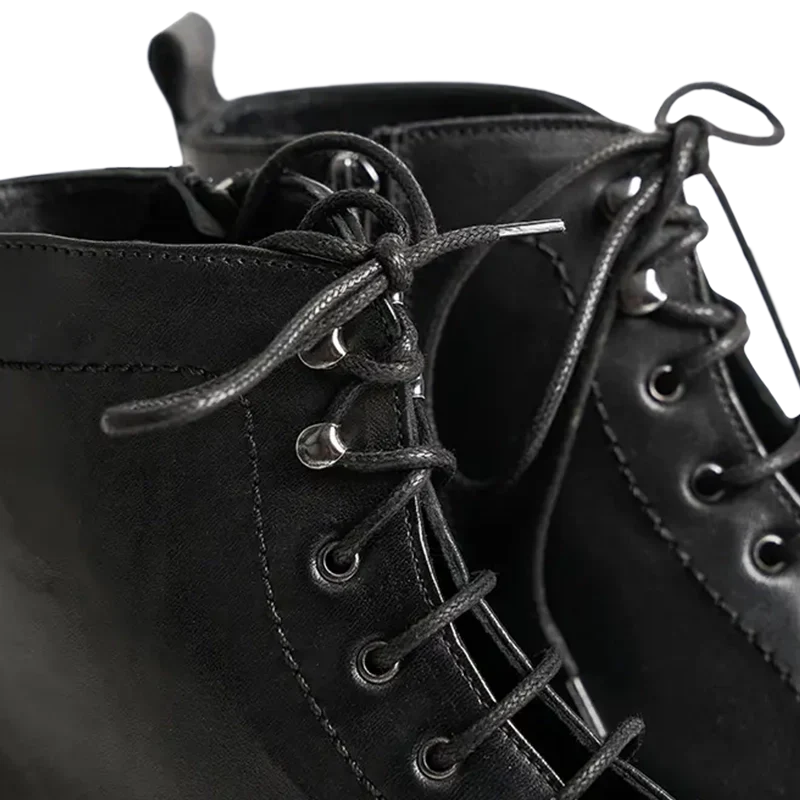 Morgex — Stivaletti Stringati Rialzati 7 Cm Neri Da Uomo