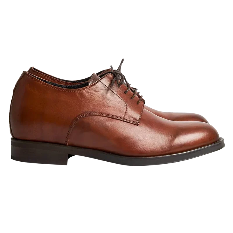Maddalena — Scarpe Eleganti Rialzate 7 Cm Marroni Da Uomo