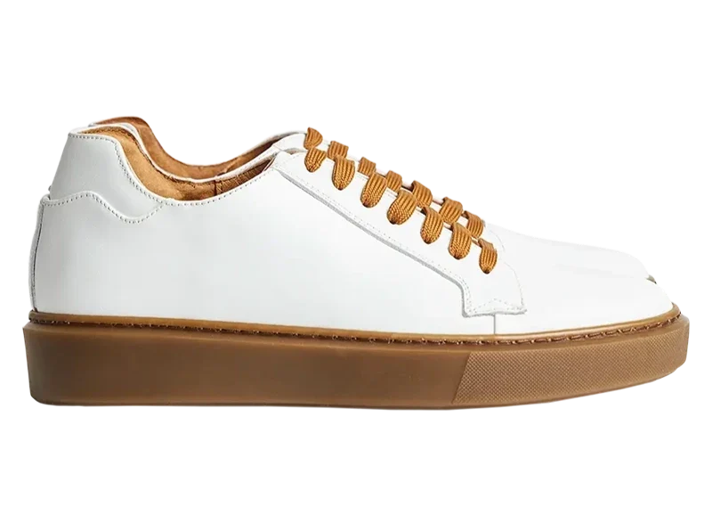 Modica — Sneakers Rialzate 6 Cm Bianche E Marroni Da Uomo