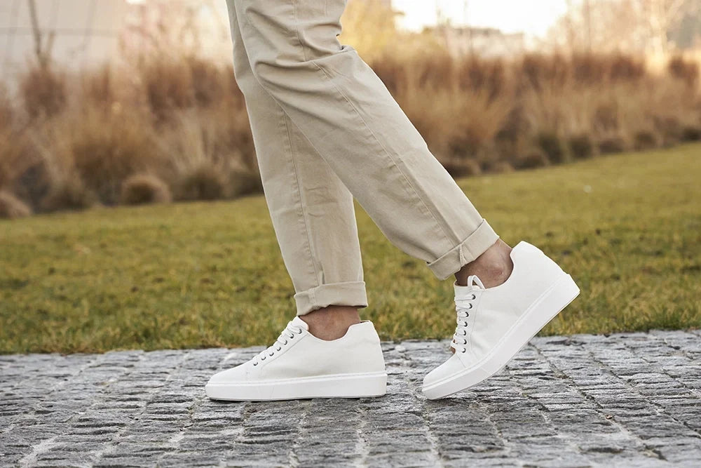 Amalfi — Sneakers Rialzate 6 Cm Bianche Da Uomo