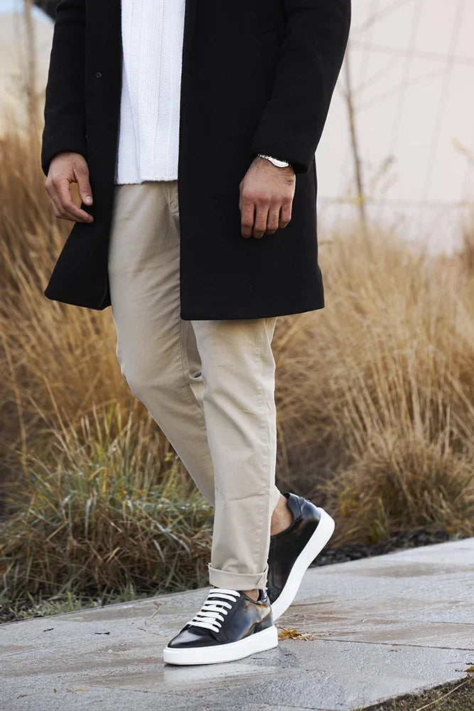 Altamura — Sneakers Rialzate 6 Cm Nere Da Uomo