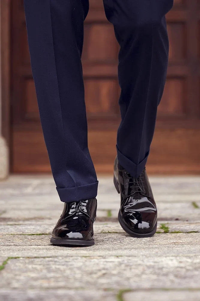 Bagnoregio — Scarpe Eleganti Rialzate 7 Cm Nere Da Uomo