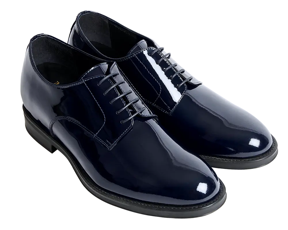 Bagnoregio — Scarpe Eleganti Rialzate 7 Cm Blu Da Uomo
