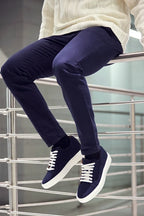 Amalfi — Sneakers Rialzate 6 Cm Blu Da Uomo