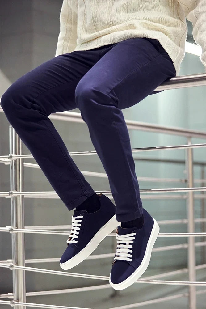 Amalfi — Sneakers Rialzate 6 Cm Blu Da Uomo