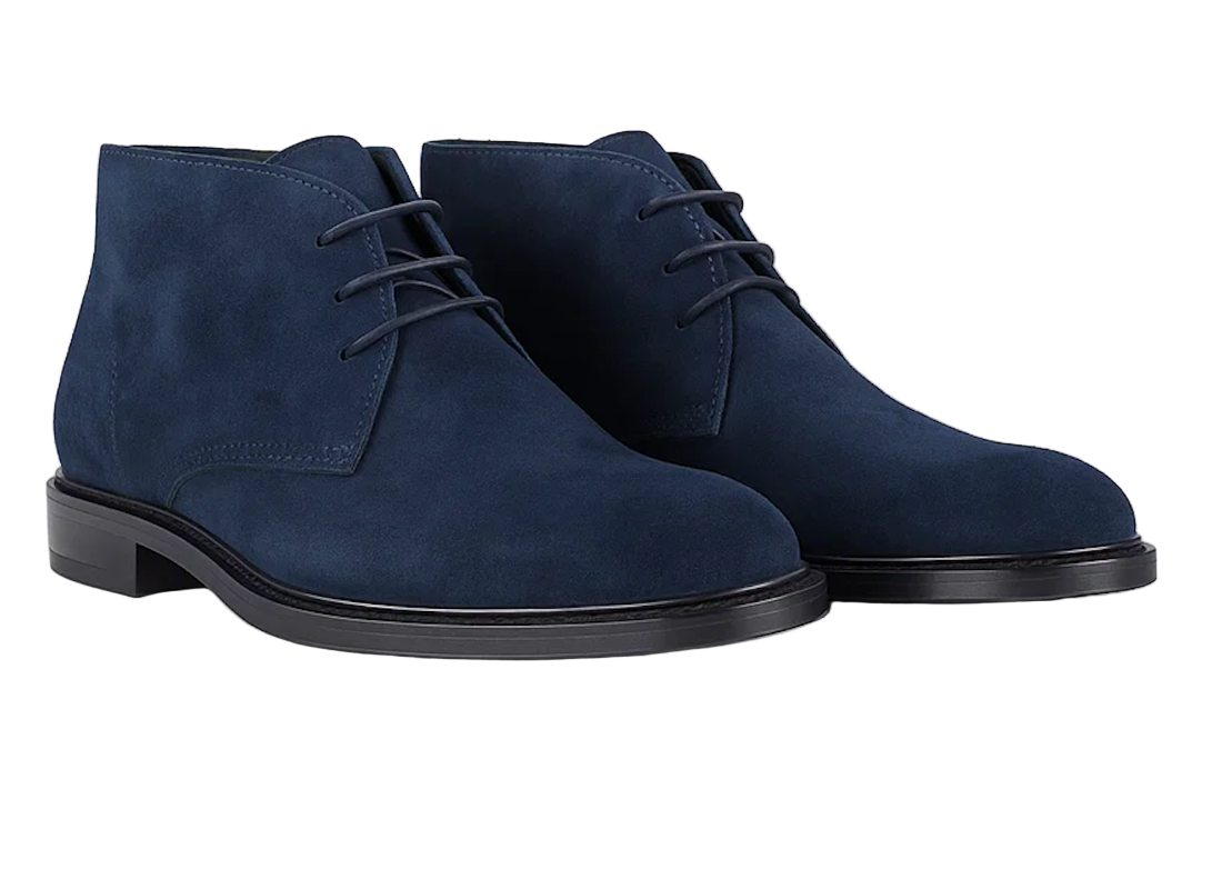 Burano — Polacchine Rialzate 7 Cm Blu Da Uomo