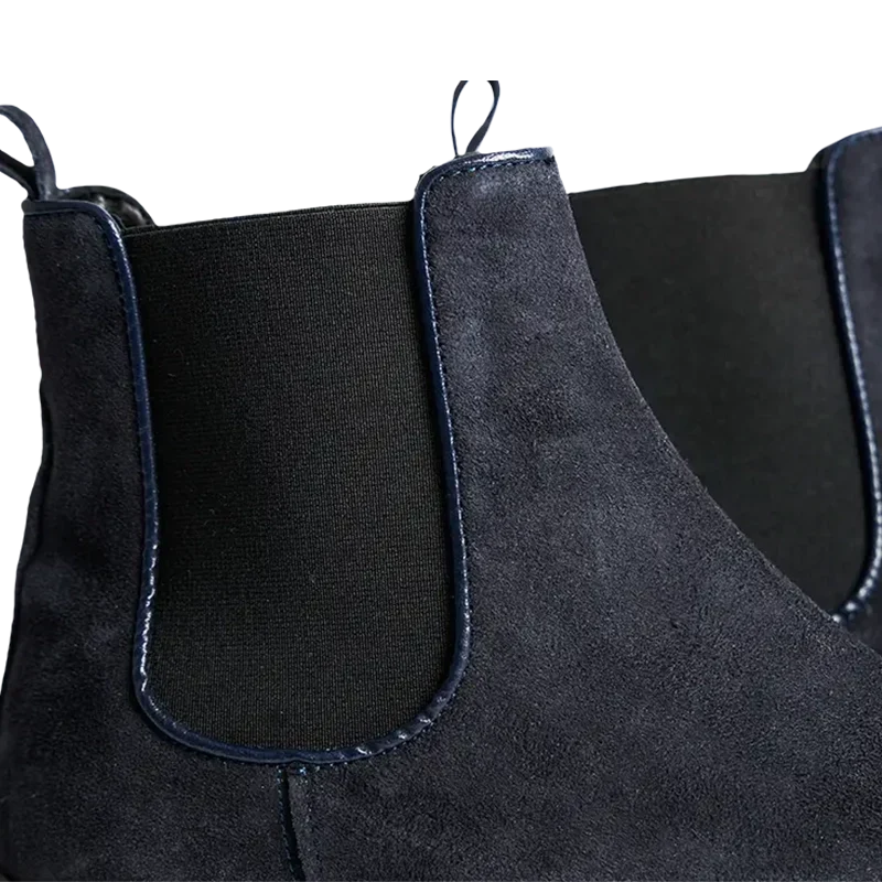 Portovenere — Stivaletti Chelsea Rialzati 7 Cm Blu Da Uomo