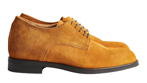Avise — Scarpe Derby Rialzate 7 Cm Cammello Da Uomo