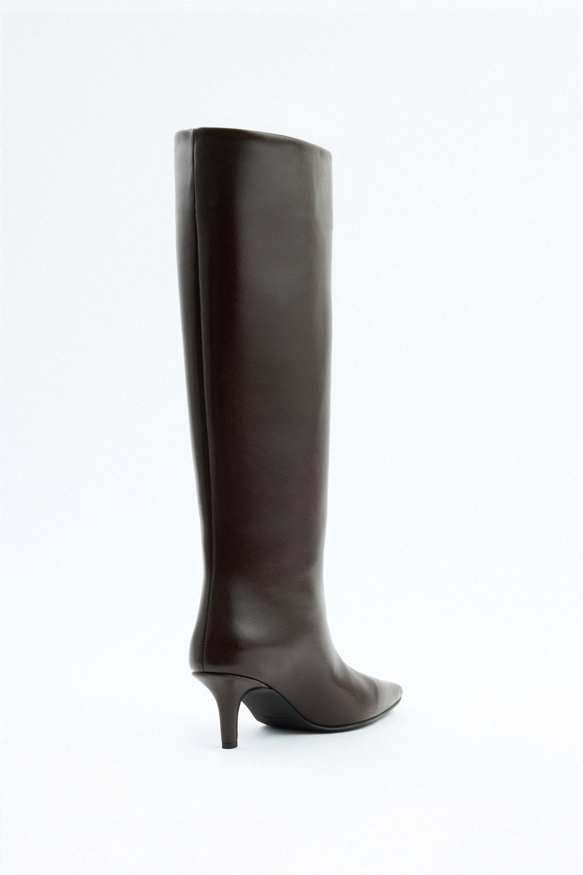 Mona Leather Knee-High Boots – Dark Brown