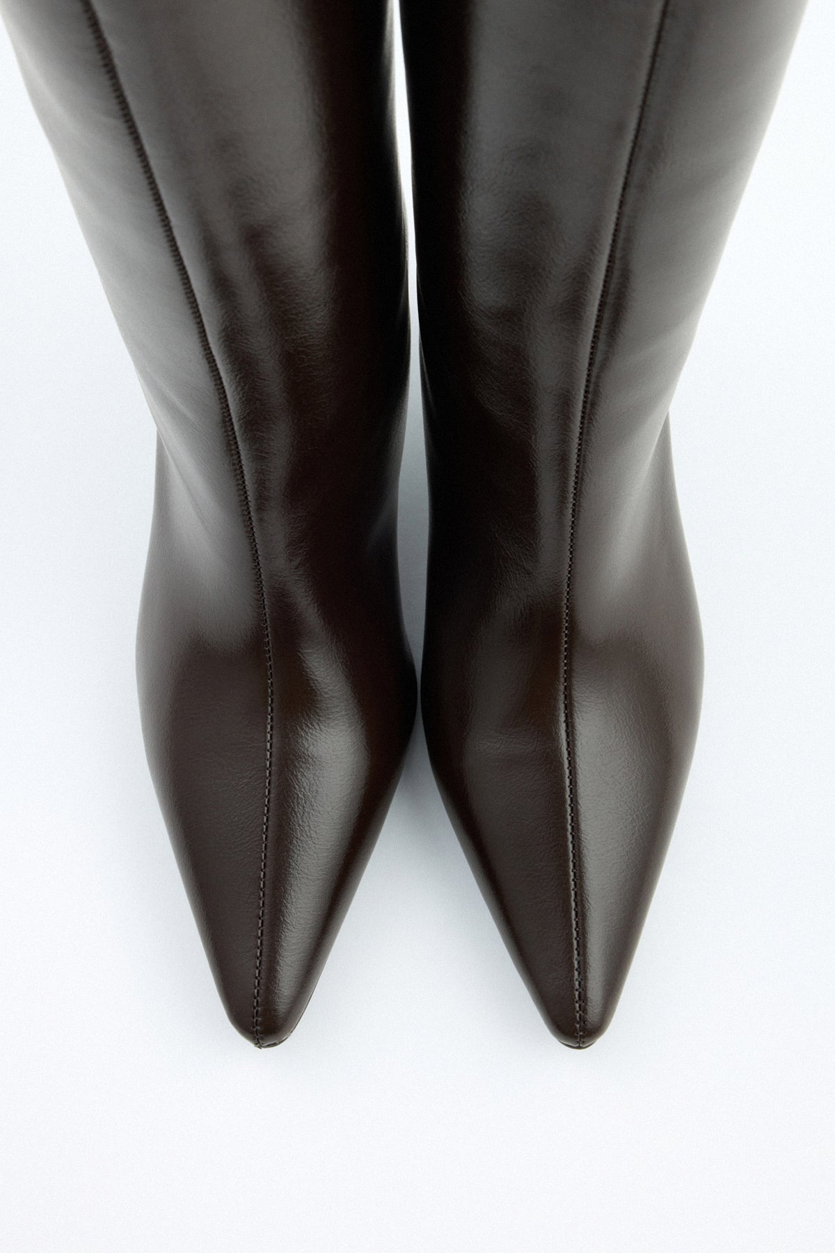Mona Leather Knee-High Boots – Dark Brown