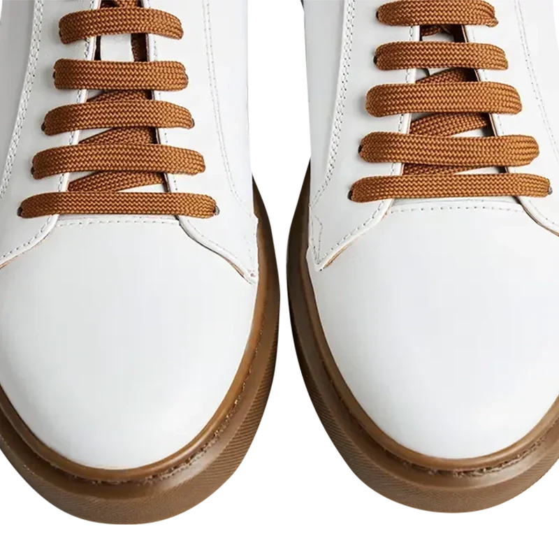 Modica — Sneakers Rialzate 6 Cm Bianche E Marroni Da Uomo