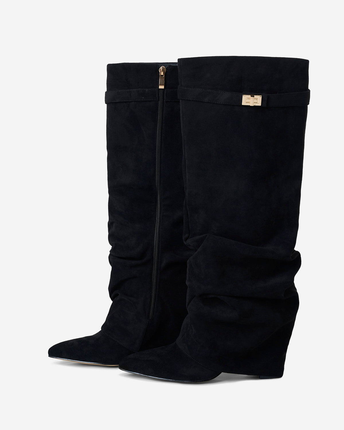 Lavista Slouchy Suede Knee-High Boots - Black