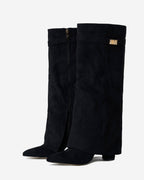 Lavista Suede Knee-High Boots - Black