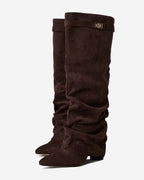 Lavista Slouchy Suede Knee-High Boots - Dark Brown