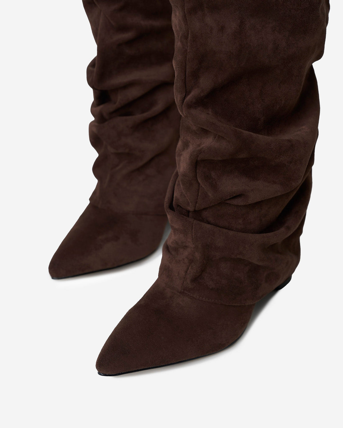 Lavista Slouchy Suede Knee-High Boots - Dark Brown