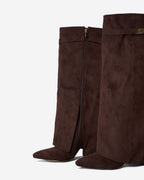 Lavista Suede Knee-High Boots - Dark Brown