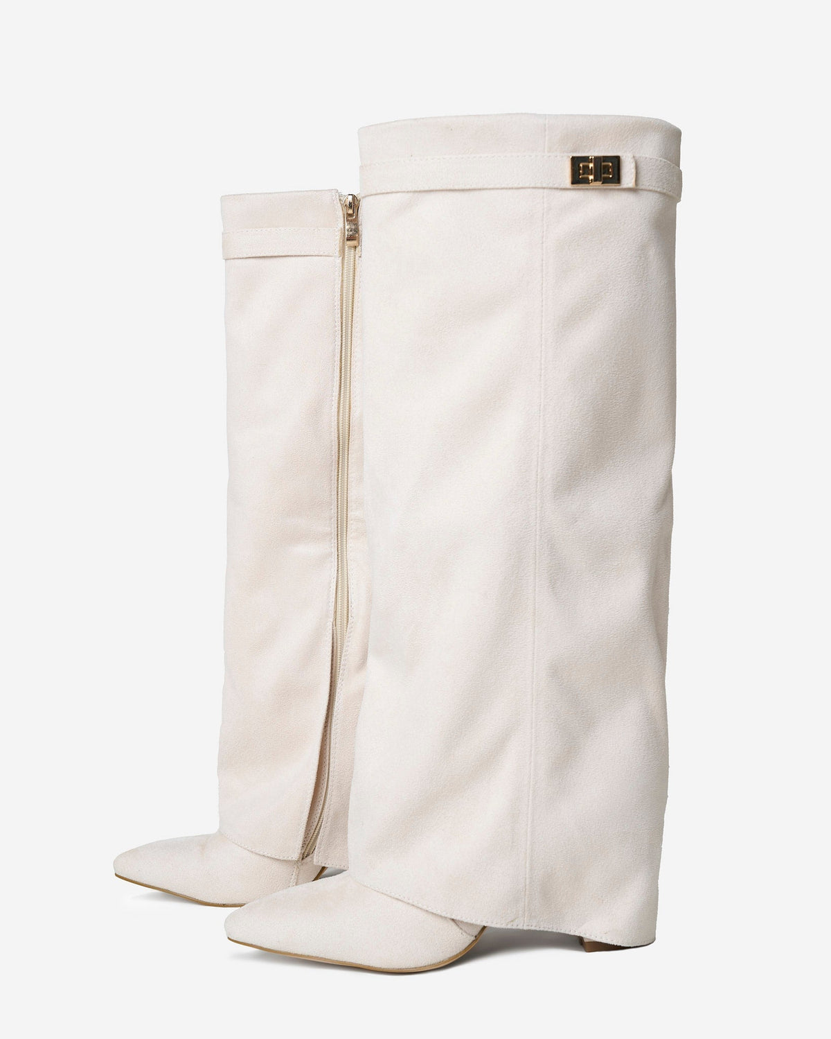 Bellaro Suede Knee-High Boots - Creamy