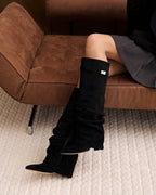 Lavista Slouchy Suede Knee-High Boots - Black