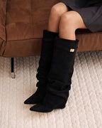 Lavista Slouchy Suede Knee-High Boots - Black