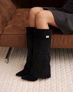 Lavista Suede Knee-High Boots - Black