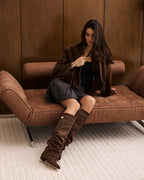 Lavista Slouchy Suede Knee-High Boots - Dark Brown