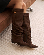 Lavista Slouchy Suede Knee-High Boots - Dark Brown