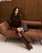 Lavista Suede Knee-High Boots - Dark Brown
