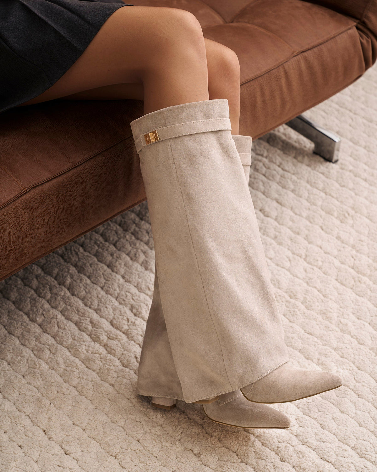 Bellaro Suede Knee-High Boots - Taupe
