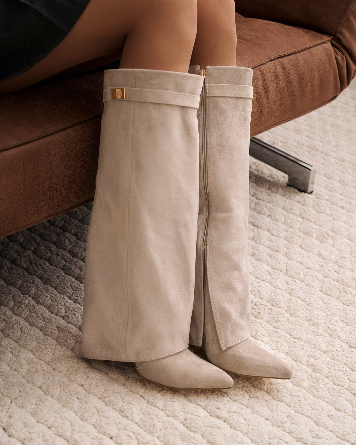 Bellaro Suede Knee-High Boots - Taupe