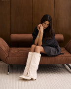 Bellaro Suede Knee-High Boots - Creamy