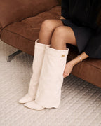 Bellaro Suede Knee-High Boots - Creamy