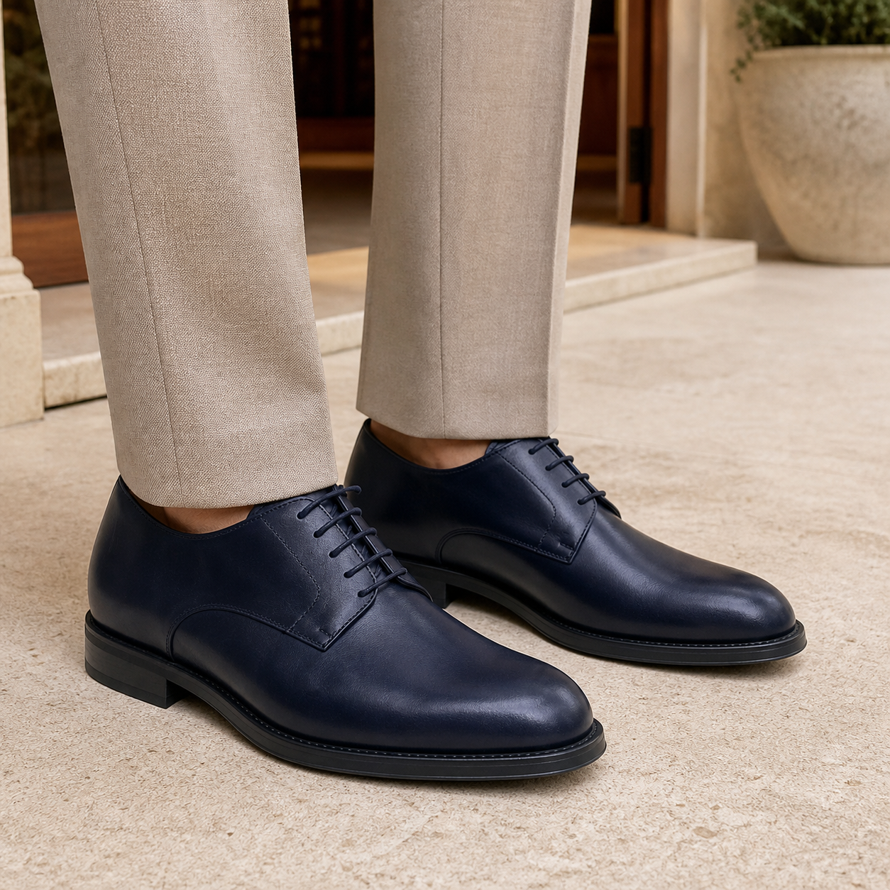 Maddalena blu indossata, hero con close sulla sneaker