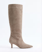 Mona Suede Knee-High Boots – Beige
