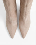 Mona Suede Knee-High Boots – Beige