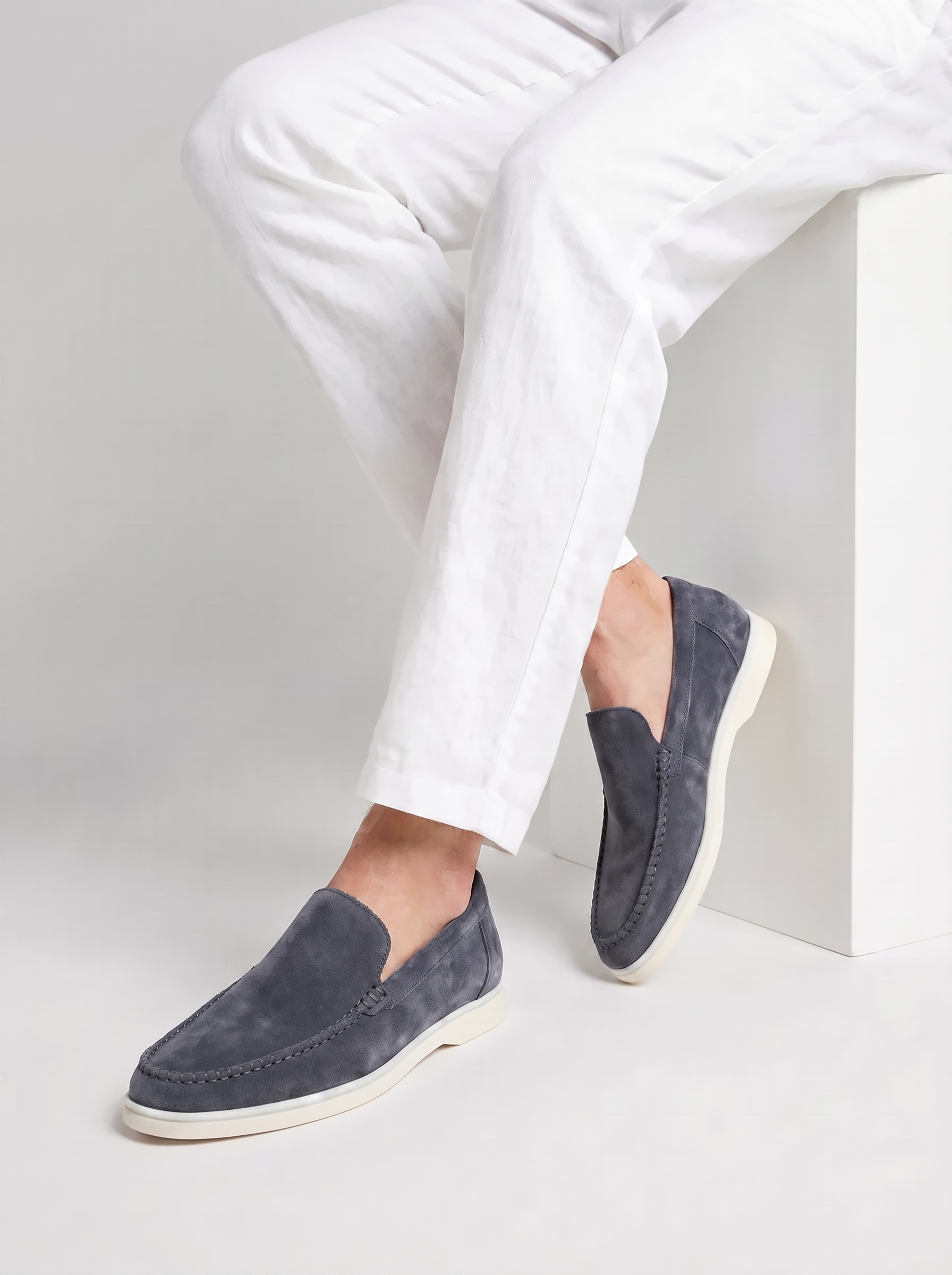 Steel Blue Giorno Loafers