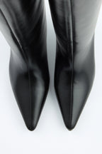 Mona Leather Knee-High Boots - Black