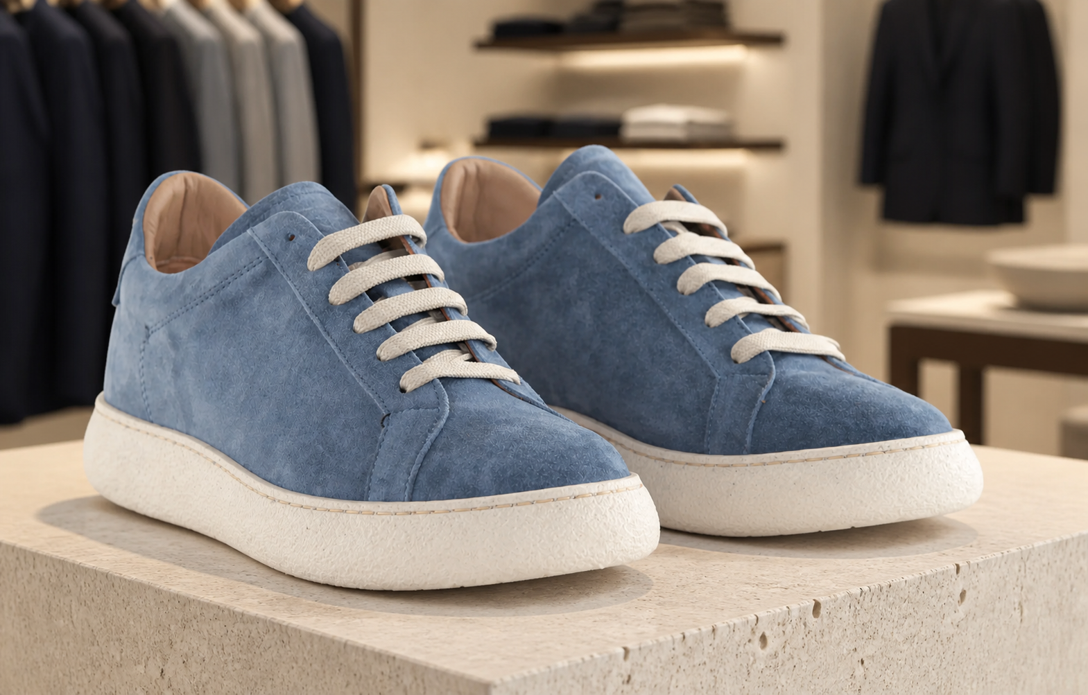 Benevento azzurra esposta in boutique, vista 1