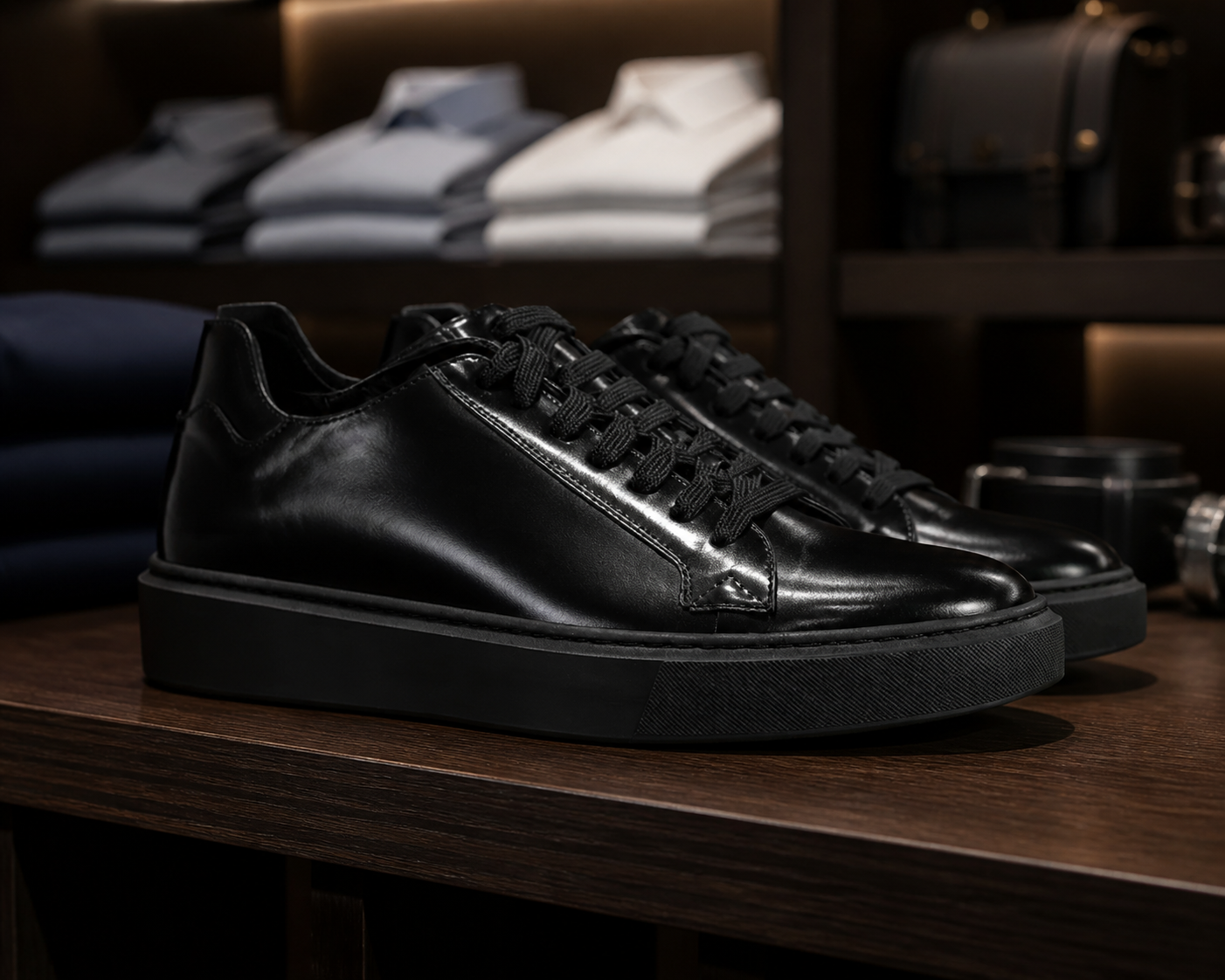 Modica nera esposta in boutique, vista 2