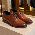 Maddalena marrone esposta in boutique, vista 2