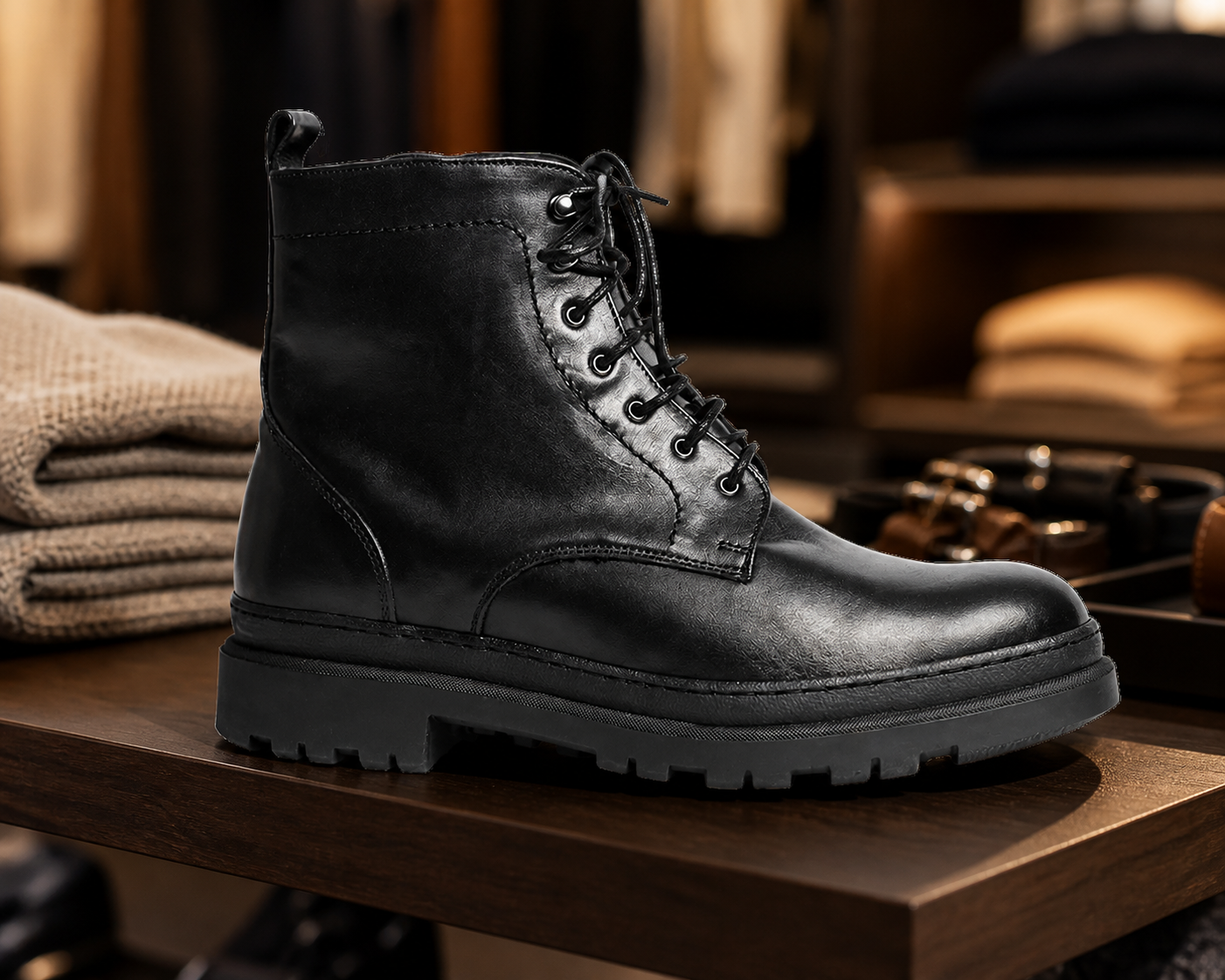 Morgex nero esposto in boutique, vista 2