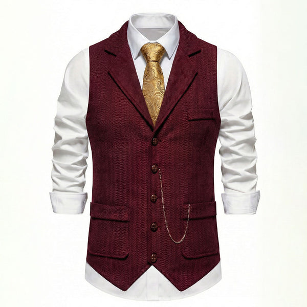 Burgundy Lancaster waistcoat
