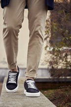 Cefalù — Sneakers Rialzate 6 Cm Nere Da Uomo