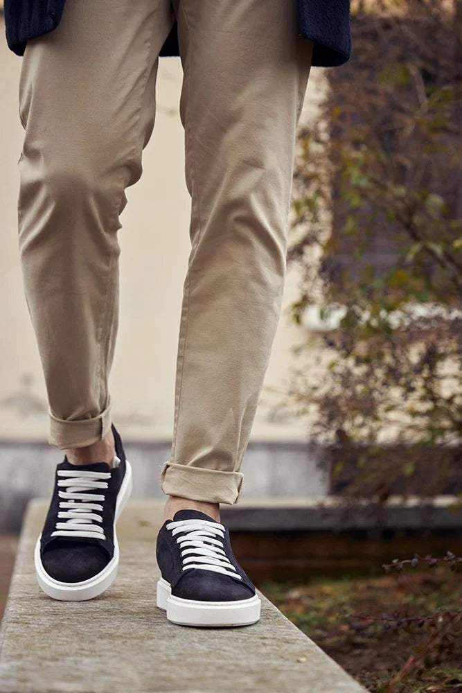 Cefalù — Sneakers Rialzate 6 Cm Nere Da Uomo