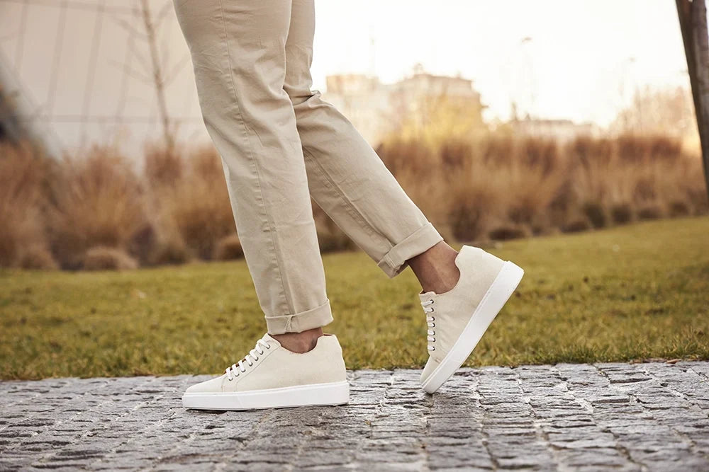 Amalfi — Sneakers Rialzate 6 Cm Beige Da Uomo