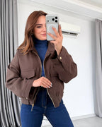 Ginny Flap Pocket Bomber Jacket