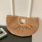 Bianca Half-Moon Rattan Tote Bag