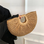 Bianca Half-Moon Rattan Tote Bag